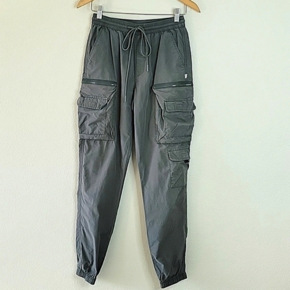 STANDARD CLOTH Green Pullon Cargo Jogger Pants size S Pockets
